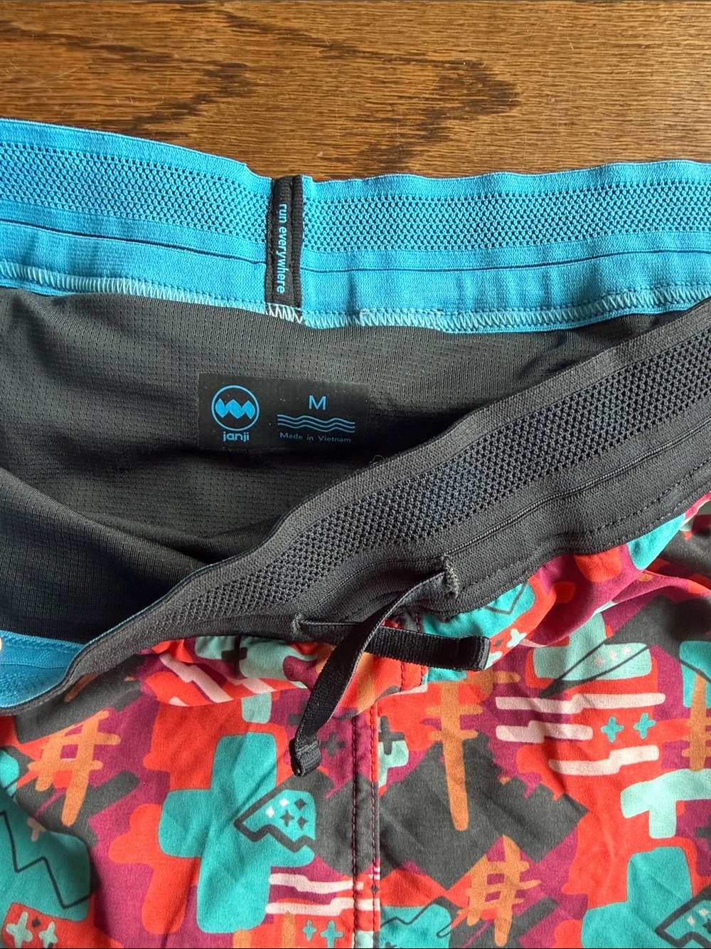 Janji Men's Athletic Shorts - Red Multi & Gray - Picture 9 of 14
